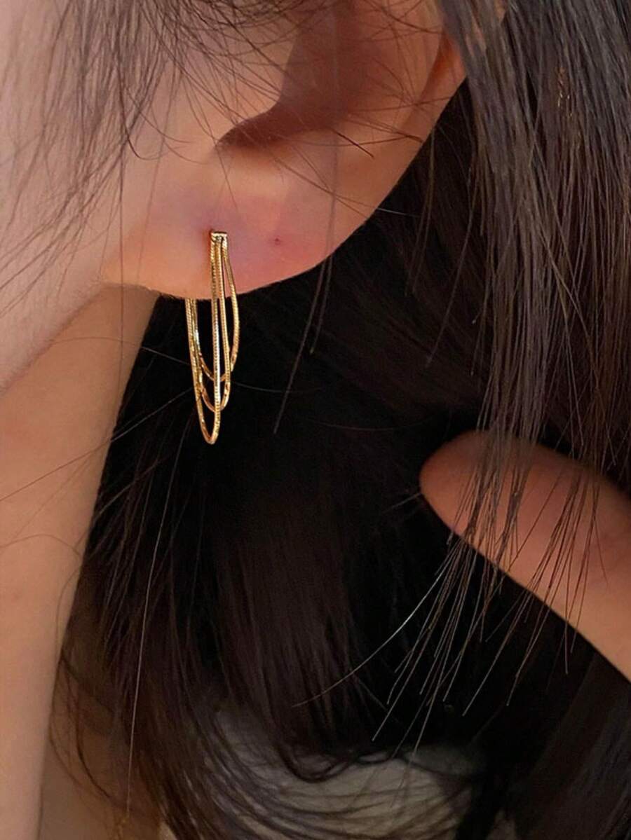 Travel Accessories Dropshipping - 1 Pair Metal Chain Dangle Earrings