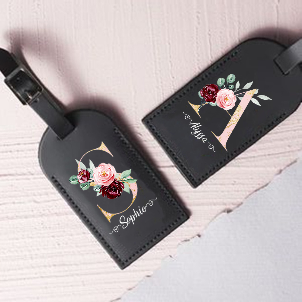 Travel Accessories Personalised - Personalised Letter with Name Leather Luggage