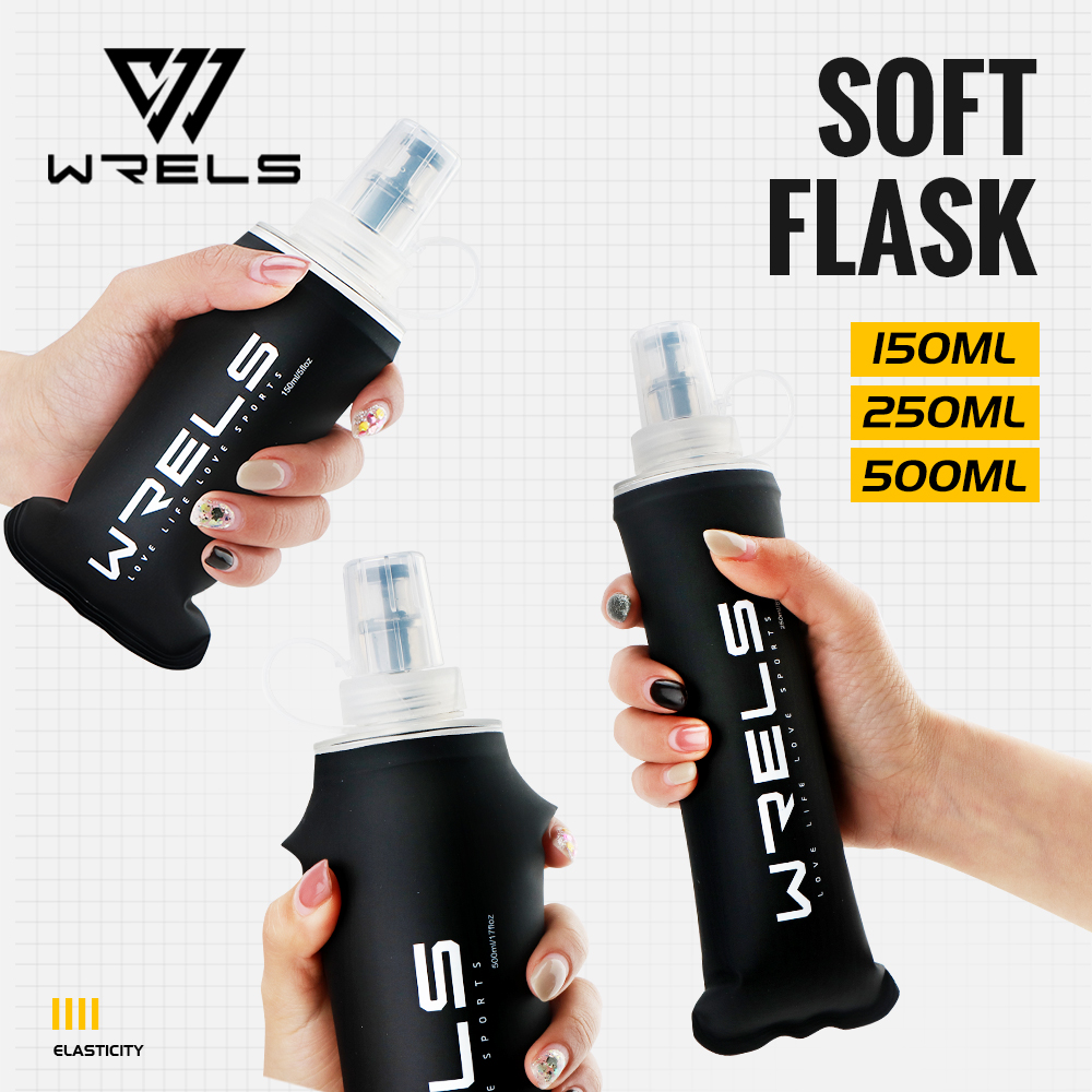 Water Bottle Collapsible - WRELS Soft Flask TPU Ultralight Collapsible