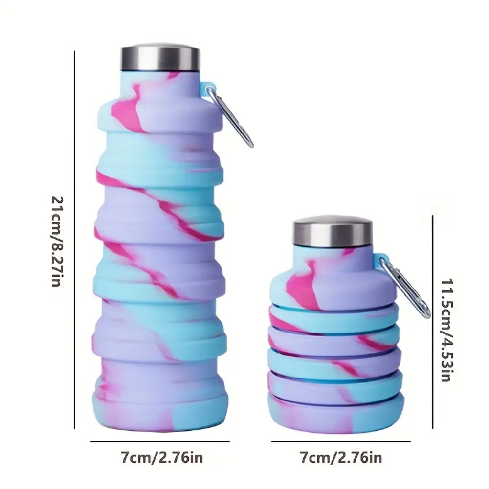 500ml Foldable Silicone Water  - Water Bottle Collapsible ulasan dan harga