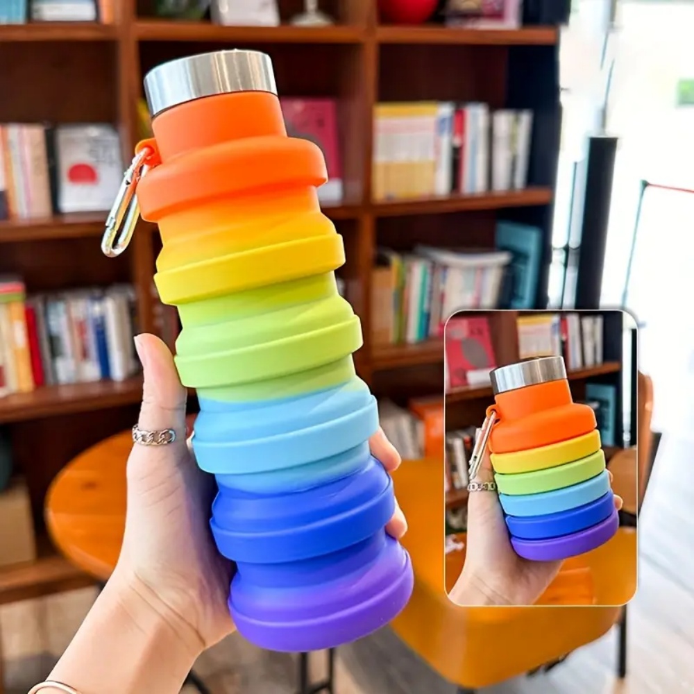 500ml Foldable Silicone Water  - Water Bottle Collapsible ulasan dan harga