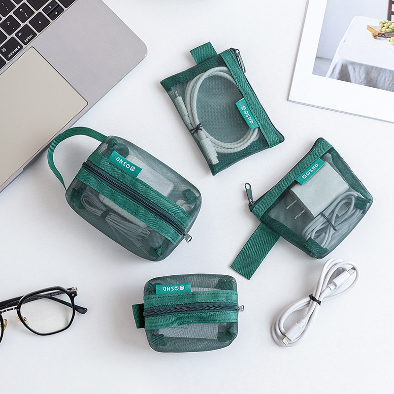 Transparent mesh data cable st - Cable Organizer Travel ulasan dan harga