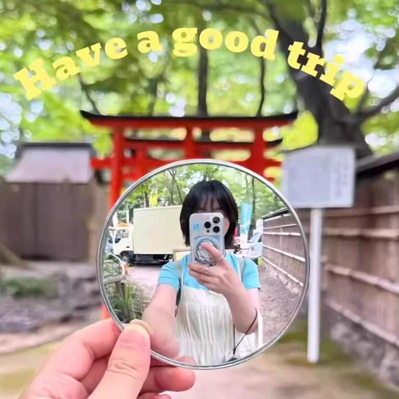5cm Handheld Selfie Mirror Por - Travel Vlog Accessories ulasan dan harga
