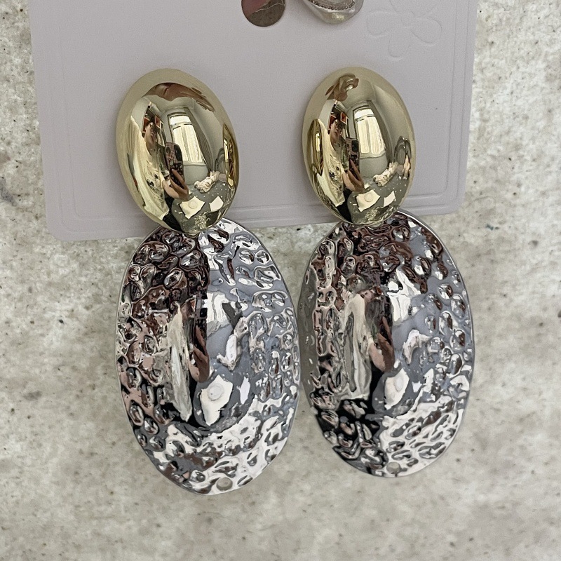 Metal Oval Drop Earrings for W - Travel Accessories Dropshipping ulasan dan harga