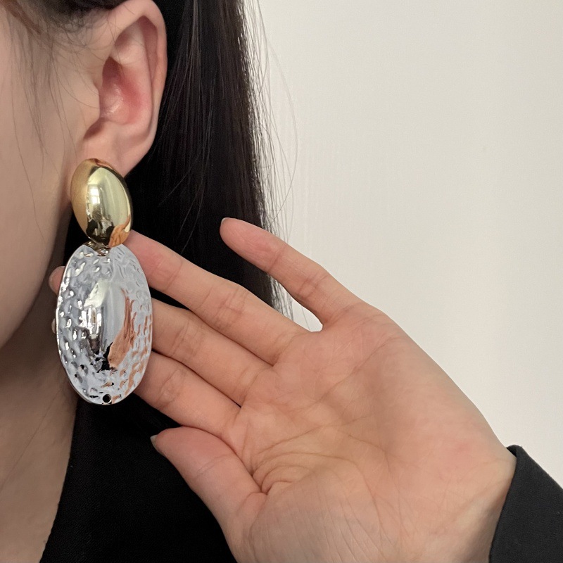 Metal Oval Drop Earrings for W - Travel Accessories Dropshipping ulasan dan harga