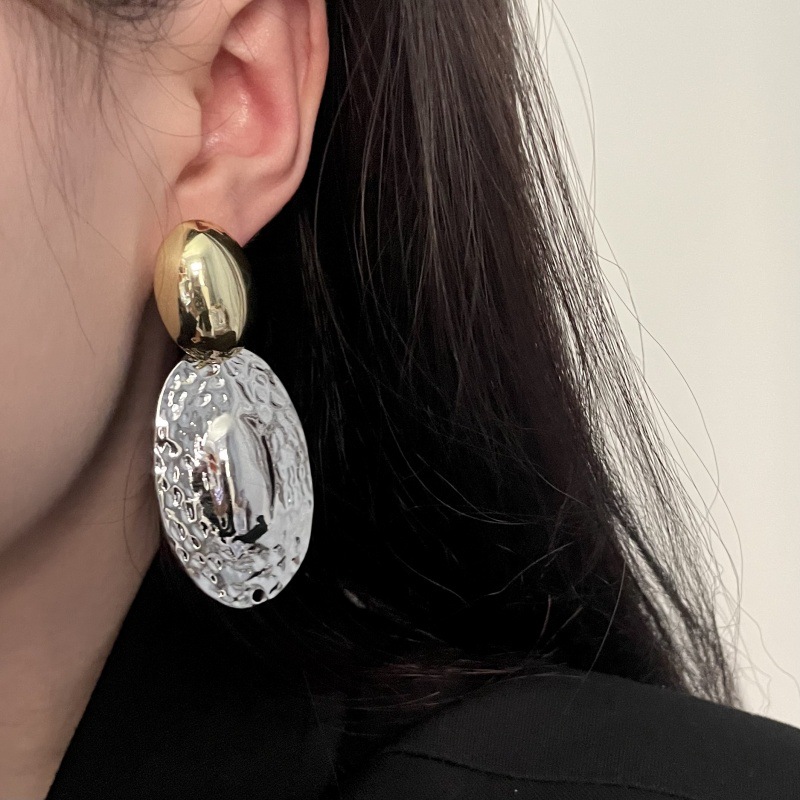 Metal Oval Drop Earrings for W - Travel Accessories Dropshipping ulasan dan harga