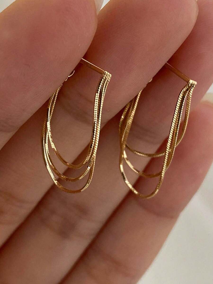 1 Pair Metal Chain Dangle Earr - Travel Accessories Dropshipping ulasan dan harga