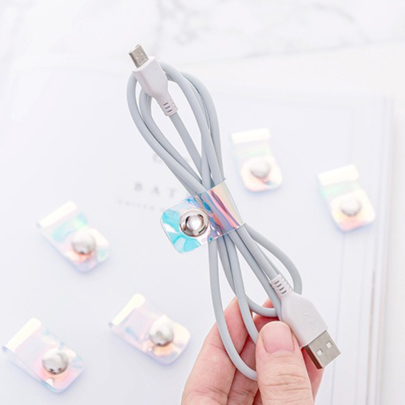 5Pcs INS Laser PVC Starp Data  - Cable Organizer Travel ulasan dan harga