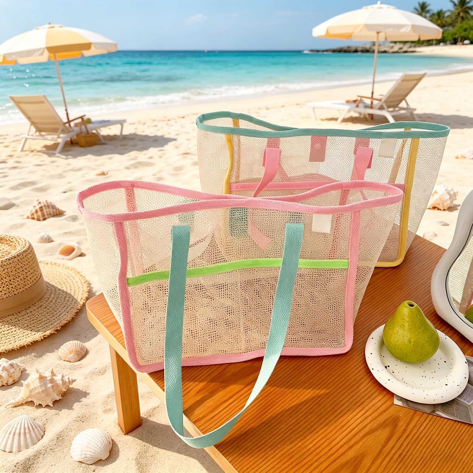 Beach Bags for Women Colorful  - Travel Accessories Gifts ulasan dan harga