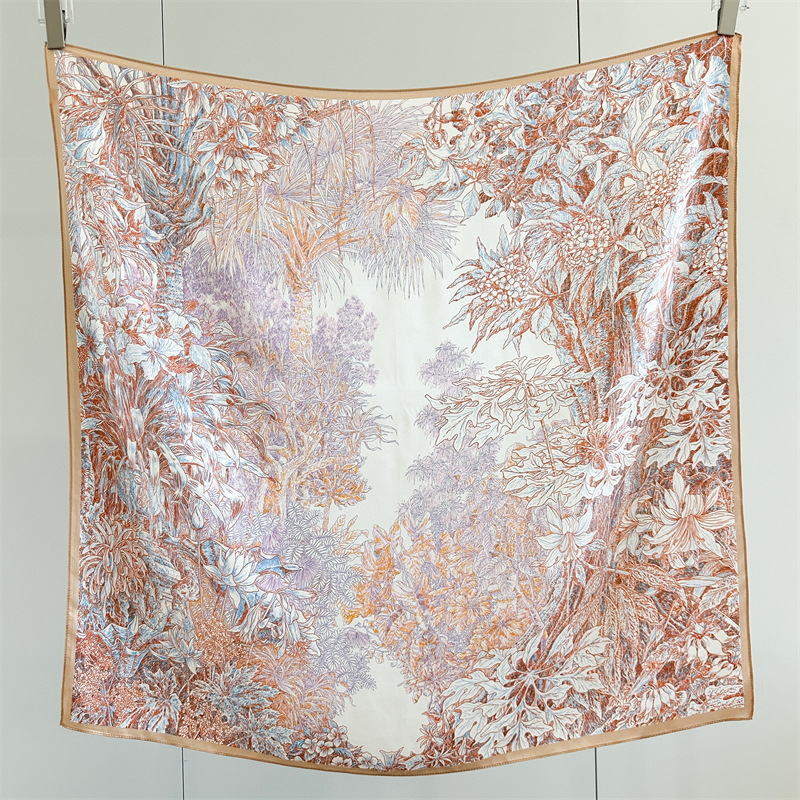 Soft Silk Scarf Women Square B - Travel Accessories Gifts ulasan dan harga