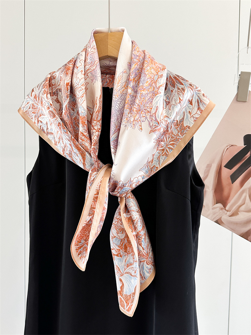 Soft Silk Scarf Women Square B - Travel Accessories Gifts ulasan dan harga