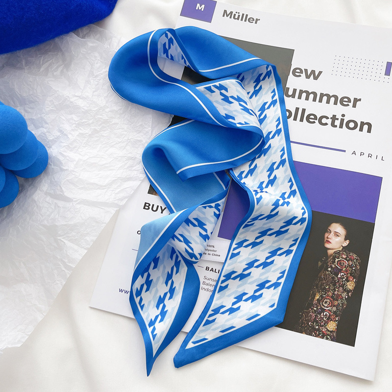Klein blue silk scarf new chec - Travel Accessories Gifts ulasan dan harga