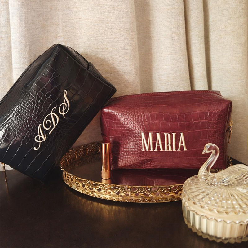 Embroidered Croc Makeup Bag Pe - Travel Accessories Gift Ideas ulasan dan harga