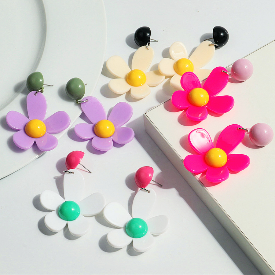 Korean Colorful Acrylic Flower - Travel Accessories Dropshipping ulasan dan harga